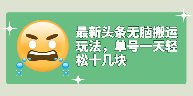 【副业项目3134期】最新头条无脑搬运教程，多号操作日赚几百块【实操课程+搬运软件】-副业大全