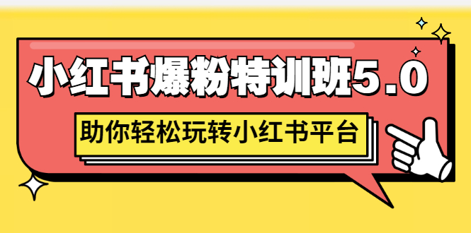 【副业项目3154期】小红书爆粉特训班5.0，助你轻松玩转小红书平台价值1380元-副业大全