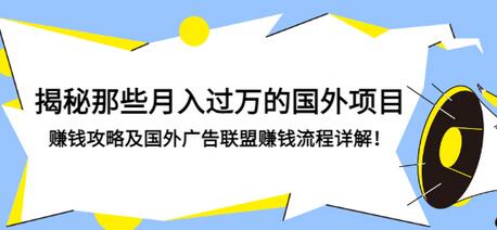 【副业项目3441期】揭秘那些月入过万的国外项目，赚钱攻略及国外广告联盟赚钱流程详解-副业大全