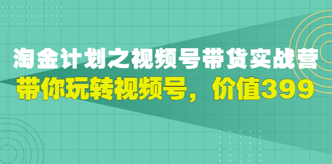 【副业项目3517期】胡子·淘金计划之视频号带货实操教程，带你玩转视频号（视频号带货怎么操作）-副业大全
