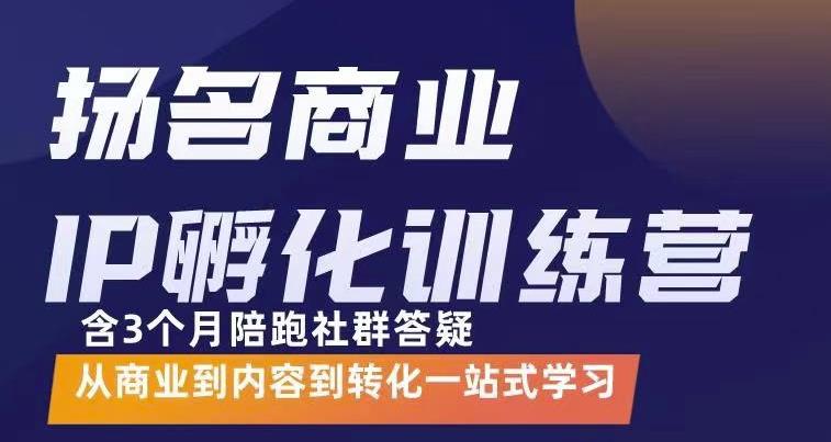 【副业项目3580期】商业IP孵化训练营：从商业到内容到转化一站式学 ，教你怎样打造商业ip-副业大全