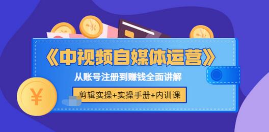 【副业项目3715期】中视频自媒体运营实操+实操手册+内训课，从账号注册到赚钱全面讲解-副业大全