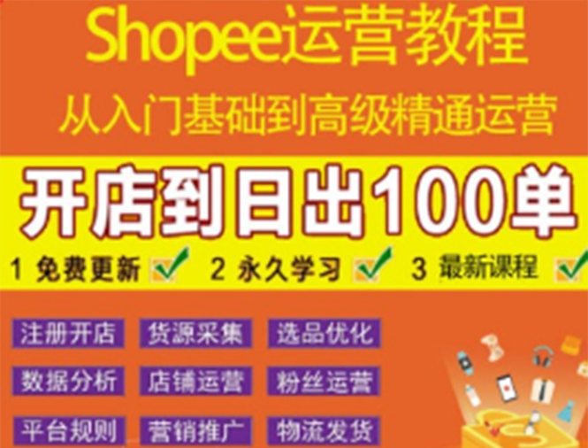 【副业项目3786期】shopee运营教程：从入门基础到高级精通，开店到日出100单（全套课程）-副业大全