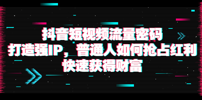 【副业项目4021期】抖音短视频流量密码：打造强IP，普通人如何抢占红利，快速获得财富-副业大全