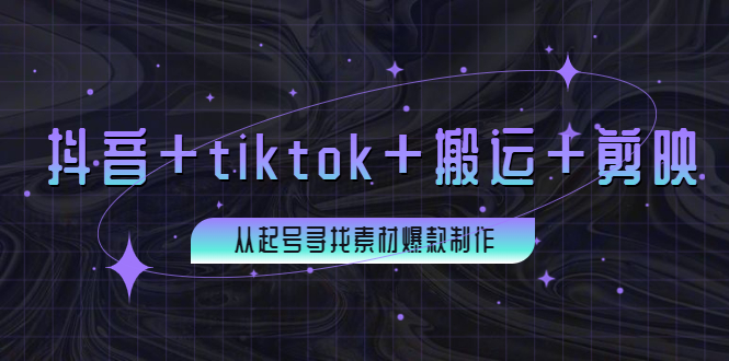 【副业项目4095期】百万粉丝博主·抖音+tiktok+搬运+剪映，从起号寻找素材爆款制作-副业大全