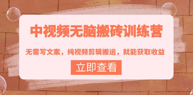 【副业项目4219期】中视频无脑搬砖项目：无需写文案，纯视频剪辑搬运，就能获取收益！-副业大全