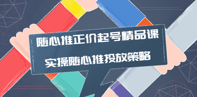 【副业项目4235期】随心推正价起号精品课，实操随心推投放策略（5节课-价值298）-副业大全
