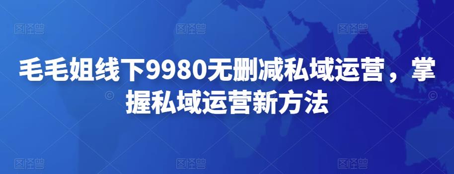 【副业项目4650期】毛毛姐线下9980无删减私域运营，掌握私域运营新方法-副业大全