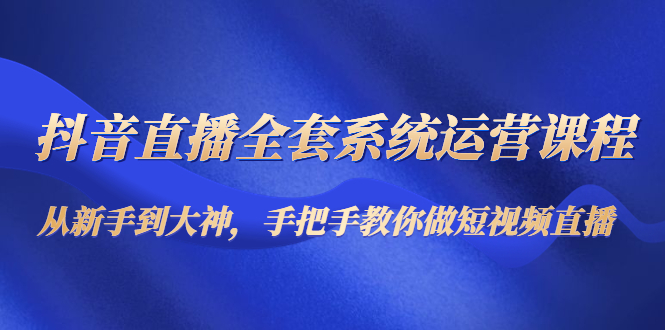 【副业项目4715期】抖音直播全套系统运营课程：从新手到大神，手把手教你做直播短视频-副业大全
