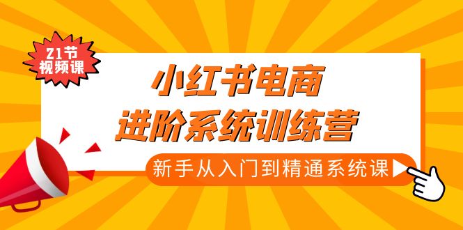 【副业项目5146期】小红书电商进阶系统训练营：新手从入门到精通系统课（21节视频课）-副业大全