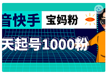 【副业项目5035期】抖音快手三天起号涨粉1000宝妈粉丝的核心方法【详细玩法教程】-副业大全