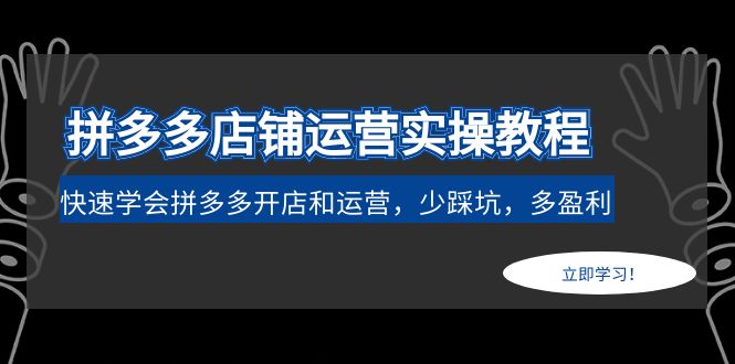 【副业项目5088期】拼多多店铺运营实操教程：快速学会拼多多开店和运营，少踩坑，多盈利-副业大全