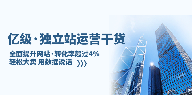 【副业项目5408期】亿级·独立站运营干货：全面提升网站·转化率超过4%，轻松大卖 用数据说话-副业大全