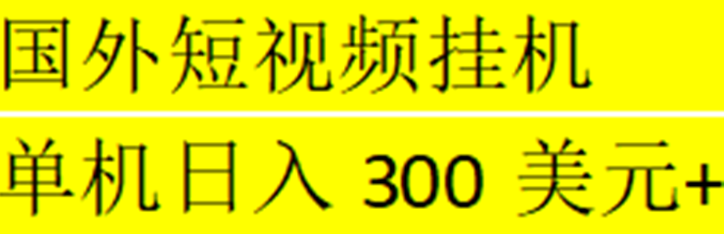 【副业项目5287期】海外暴力短视频挂机全自动撸美金 单机日入300美元+【脚本免费】-副业大全