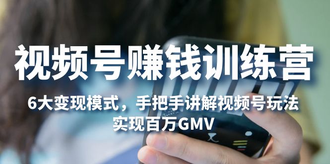 【副业项目5296期】视频号赚钱训练营：6大变现模式，对平台的各项功能详细讲解，实现百万GMV-副业大全