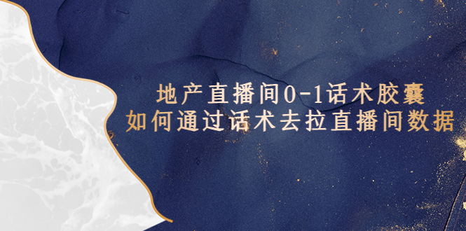 【副业项目5624期】地产-直播间0-1话术胶囊，知道怎么通过话术去拉直播间数据-副业大全
