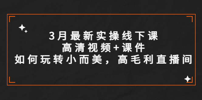 【副业项目5675期】3月最新实操线下课高清视频+课件，如何玩转小而美，高毛利直播间-副业大全