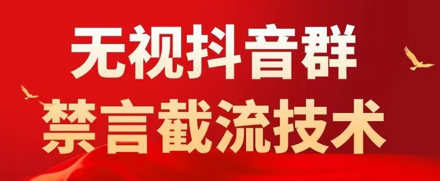 【副业项目5583期】抖音粉丝群无视禁言截流技术，抖音黑科技，直接引流，0封号（教程+软件）-副业大全