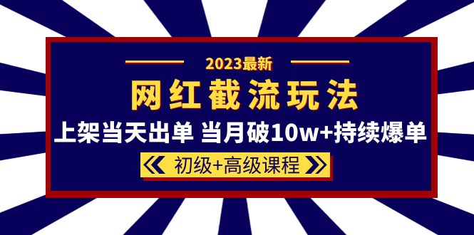 【副业项目5862期】2023网红·同款截流玩法【初级+高级课程】上架当天出单 当月破10w+持续爆单-副业大全