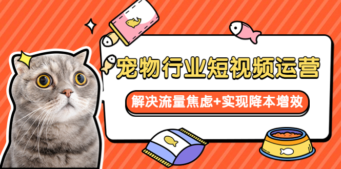 【副业项目5947期】宠物/行业短视频运营 流量增长的一层窗户纸 解决流量焦虑+实现降本增效-副业大全
