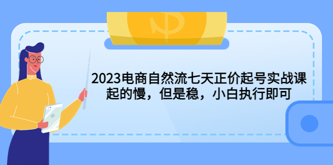 【副业项目5976期】2023电商自然流七天正价起号实战课：起的慢，但是稳，小白执行即可-副业大全