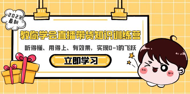 【副业项目5940期】教你学会直播带货知识训练营，听得懂、用得上、有效果，实现0-1的飞跃-副业大全