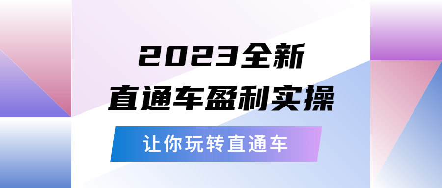 【副业项目5773期】2023全新直通车·盈利实操：从底层，策略到搭建，让你玩转直通车-副业大全