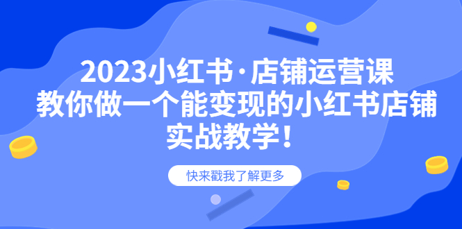 【副业项目6156期】2023小红书·店铺运营课，教你做一个能变现的小红书店铺，20节-实战教学-副业大全
