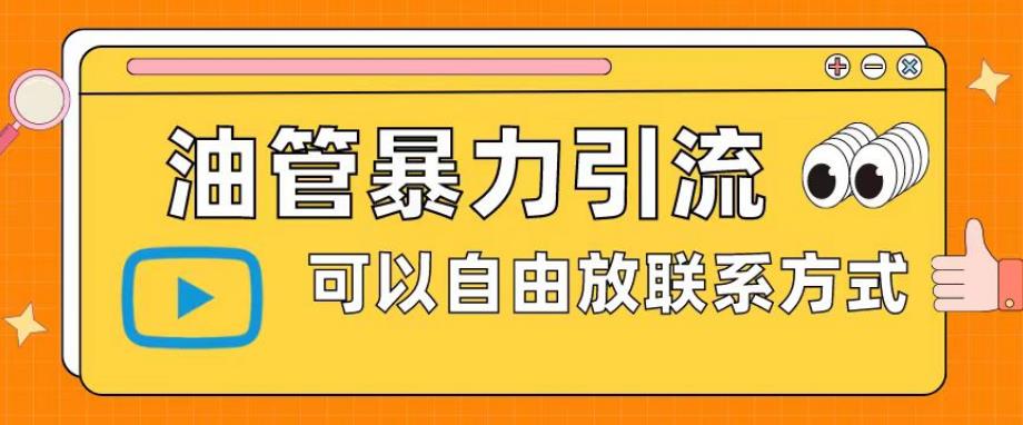【副业项目6166期】油管暴力引流，可以自由放联系方式【揭秘】-副业大全