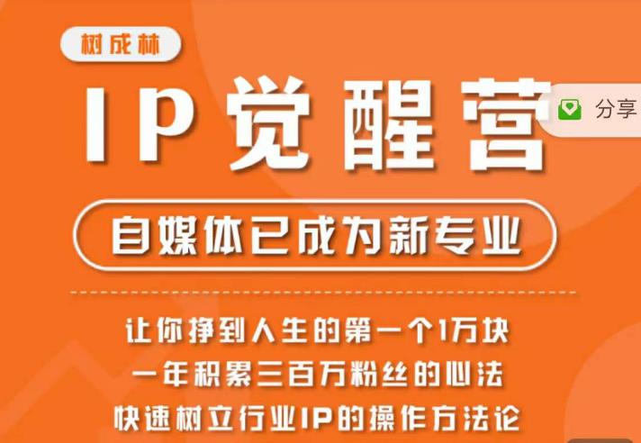 【副业项目6657期】树成林·IP觉醒营，快速树立行业IP的操作方法论，让你赚到人生的第一个1万块-副业大全