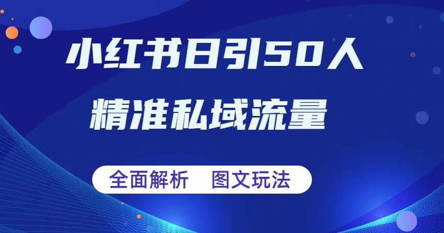 【副业项目6772期】全面解析小红书图文引流日引50私域流量【揭秘】-副业大全