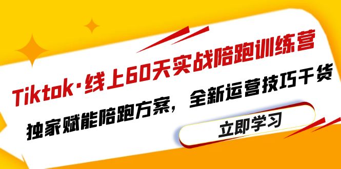 【副业项目6403期】Tiktok·线上60天实战陪跑训练营，独家赋能陪跑方案，全新运营技巧干货-副业大全