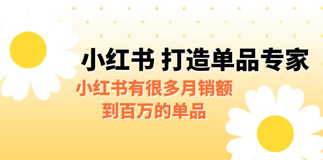 【副业项目6692期】某公众号付费文章《小红书 打造单品专家》小红书有很多月销额到百万的单品-副业大全
