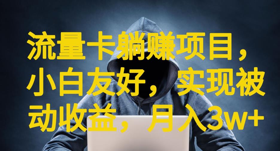 【副业项目6842期】流量卡躺赚项目，小白友好，开设后台，实现被动收益，只要出卡，就能一直赚钱，利润高昂【揭秘】-副业大全