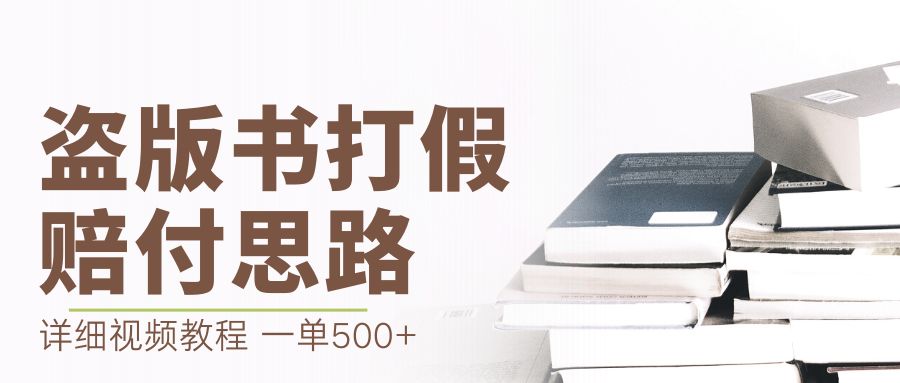 【副业项目6978期】最新盗版书赔付打假项目，一单利润500+【详细玩法视频教程】-副业大全