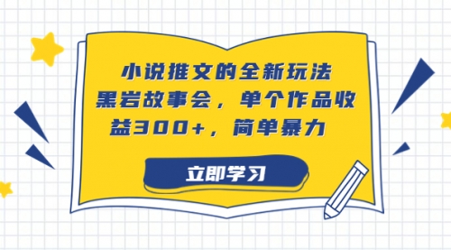 【副业项目7080期】小说推文的全新玩法，黑岩故事会，单个作品收益300+，简单暴力-副业大全