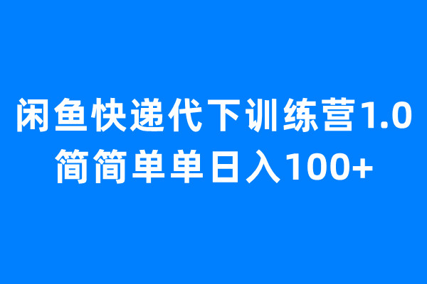 【副业项目6954期】闲鱼快递代下训练营1.0，简简单单日入100+-副业大全