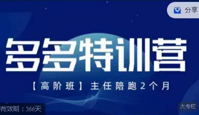 【副业项目7488期】纪主任·多多特训营高阶班，拼多多最新玩法技巧落地实操-副业大全
