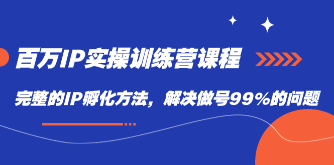 【副业项目7564期】百万IP实战训练营课程，完整的IP孵化方法，解决做号99%的问题-副业大全