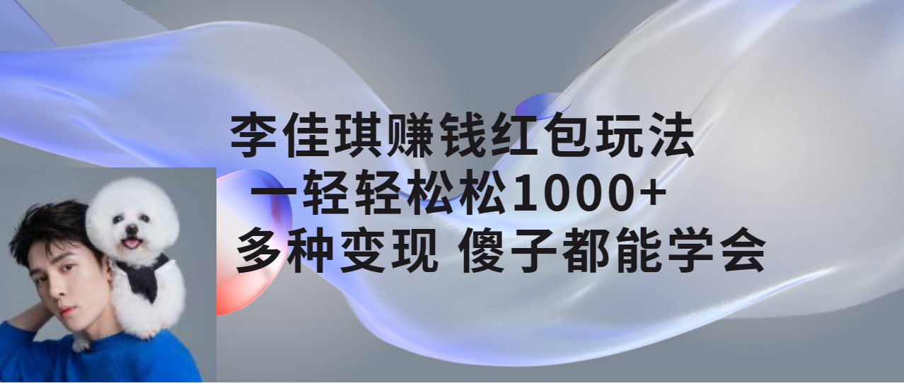 【副业项目7612期】李佳琪赚钱红包玩法，一天轻轻松松1000+，多种变现，傻子都能学会-副业大全