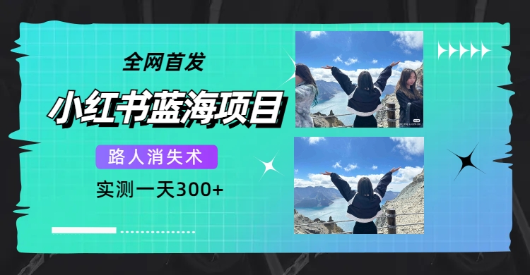 【副业项目7750期】全网首发，小红书蓝海项目，路人消失术，实测一天300+（教程+工具）-副业大全