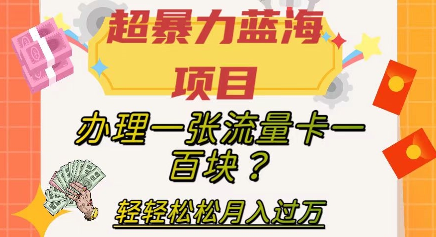 【副业项目8024期】超暴力蓝海项目，办理一张流量卡一百块？轻轻松松月入过万，保姆级教程【揭秘】-副业大全