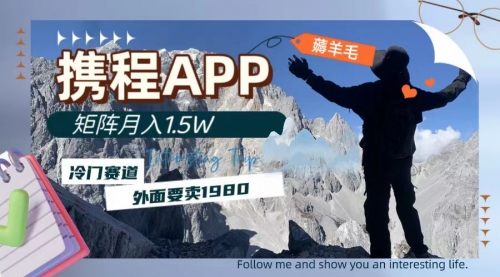 【副业项目8046期】携程APP薅羊毛，外面卖1980的冷门赛道，矩阵月入1.5w-副业大全