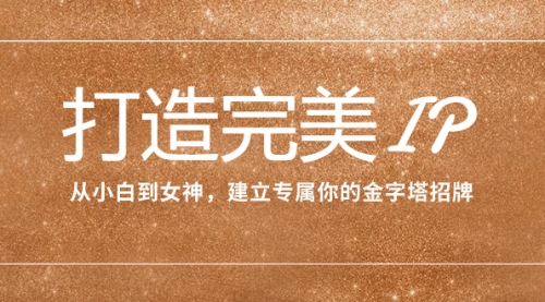 【副业项目8204期】打造完美IP：从小白到女神，建立专属你的金字塔招牌（15节课）-副业大全
