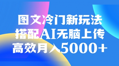 【副业项目8324期】图文冷门新玩法，搭配AI无脑上传，高效月入5000+-副业大全