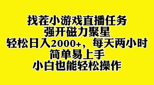 【副业项目8382期】找茬小游戏直播，强开磁力聚星，小白也能上手-副业大全