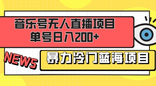 【副业项目8467期】音乐号无人直播项目，单号日入200+-副业大全
