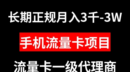 【副业项目8477期】手机流量卡代理月入3000-3W长期正规项目-副业大全