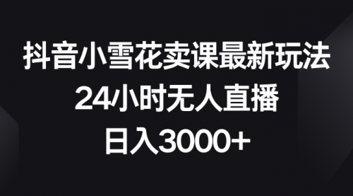 【副业项目8485期】抖音小雪花卖课最新玩法，24小时无人直播-副业大全