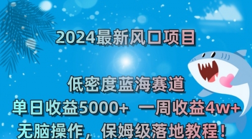 【副业8681期】2024最新风口项目 低密度蓝海赛道，日收益5000+周收益4w+ 无脑操作-副业大全